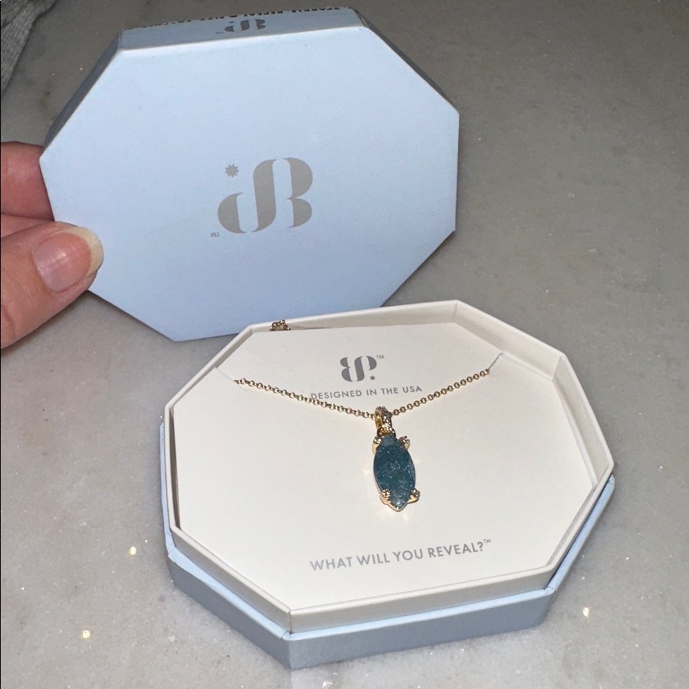 Bomb Party blue sapphire, ice crystal necklace